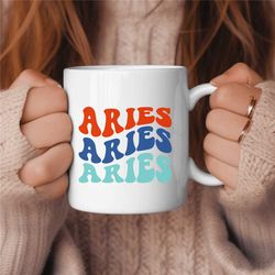 aries coffee mug, zodiac birthday gift for her, horoscope ceramic mug 5