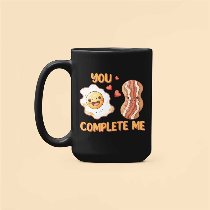 Bacon and Egg You Complete Me Mug, Bacon Eggs Couples Gift, Best Friend Mug, Couples Mugs, Eggs Bacon Valentines Cup, Cu.jpg