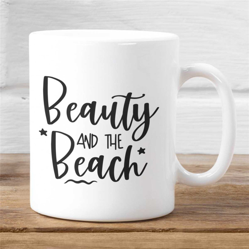Beauty and the Beach Mug  Funny Beach Coffee Cup  Beach Humor  Gifts for Beach Lovers  Beach House Gifts  Cheeky Be.jpg