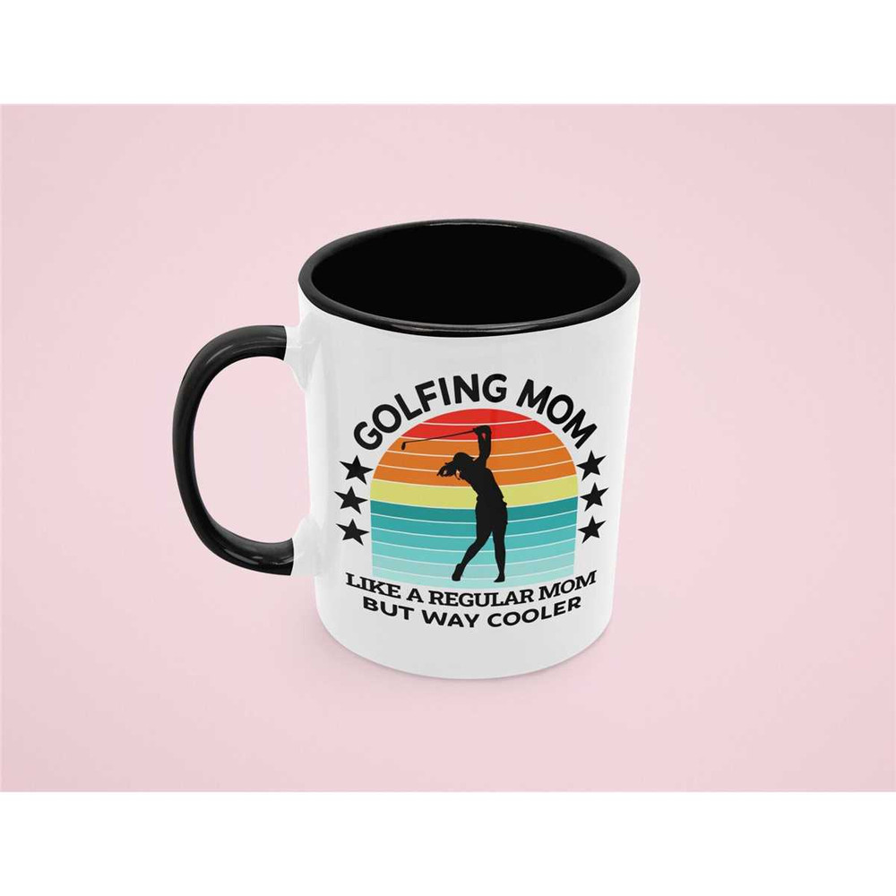Golfing Mom Mug, Golf Mom Gifts, Like a Regular Mom but Way Cooler, Funny Golfer Mom Cup, Golf Mother's Day Gift, Golf M.jpg