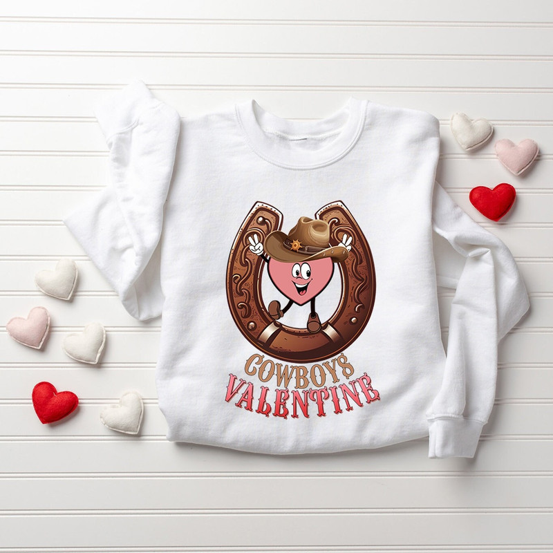 Cowboys Valentine Sweatshirt, Western Valentine, Valentine's Day Sweatshirt, Western Couple Sweatshirt, Howdy Valentines Day Western Gift.jpg