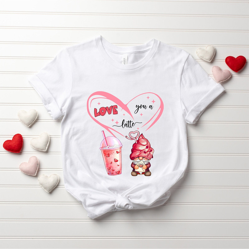 Love You A Latte, Valentine's Day Shirt, Valentines Day Gift, Love Shirt, Shirt for Valentine, Gift for Valentine, Coffee Lovers Shirt.jpg