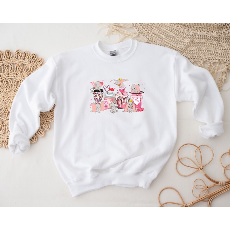 Dumbo Valentine Day Coffee Latte Shirt, Disney Dumbo Shirt Hoodie Sweatshirt, Cute Dumbo Valentine Shirt, Dumbo Valentine Gift.jpg