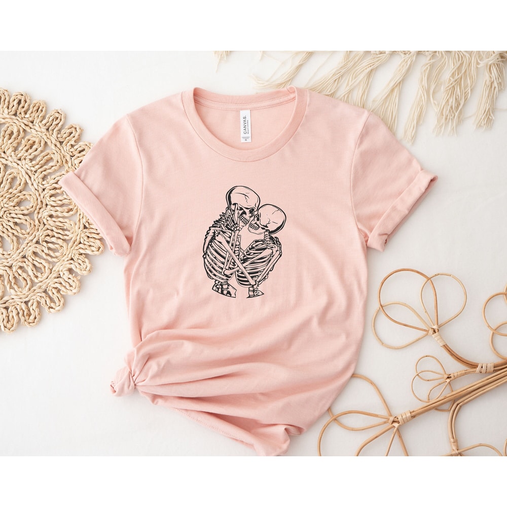 Skeleton Love Shirt, Kissing Skeletons Valentine's Day Shirt Hoodie Sweatshirt, Skeleton Romance Shirt, Skull Love Shirt.jpg