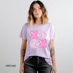 valentine xoxo shirt, disco ball graphic tee, comfort colors valentines tshirt, xoxo disco ball shirt