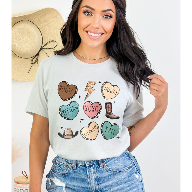 Valentines Western Conversation Hearts, Western Valentines Shirt, Valentine Hearts, Retro Valentines Tshirt, Valentine Day Shirt.jpg
