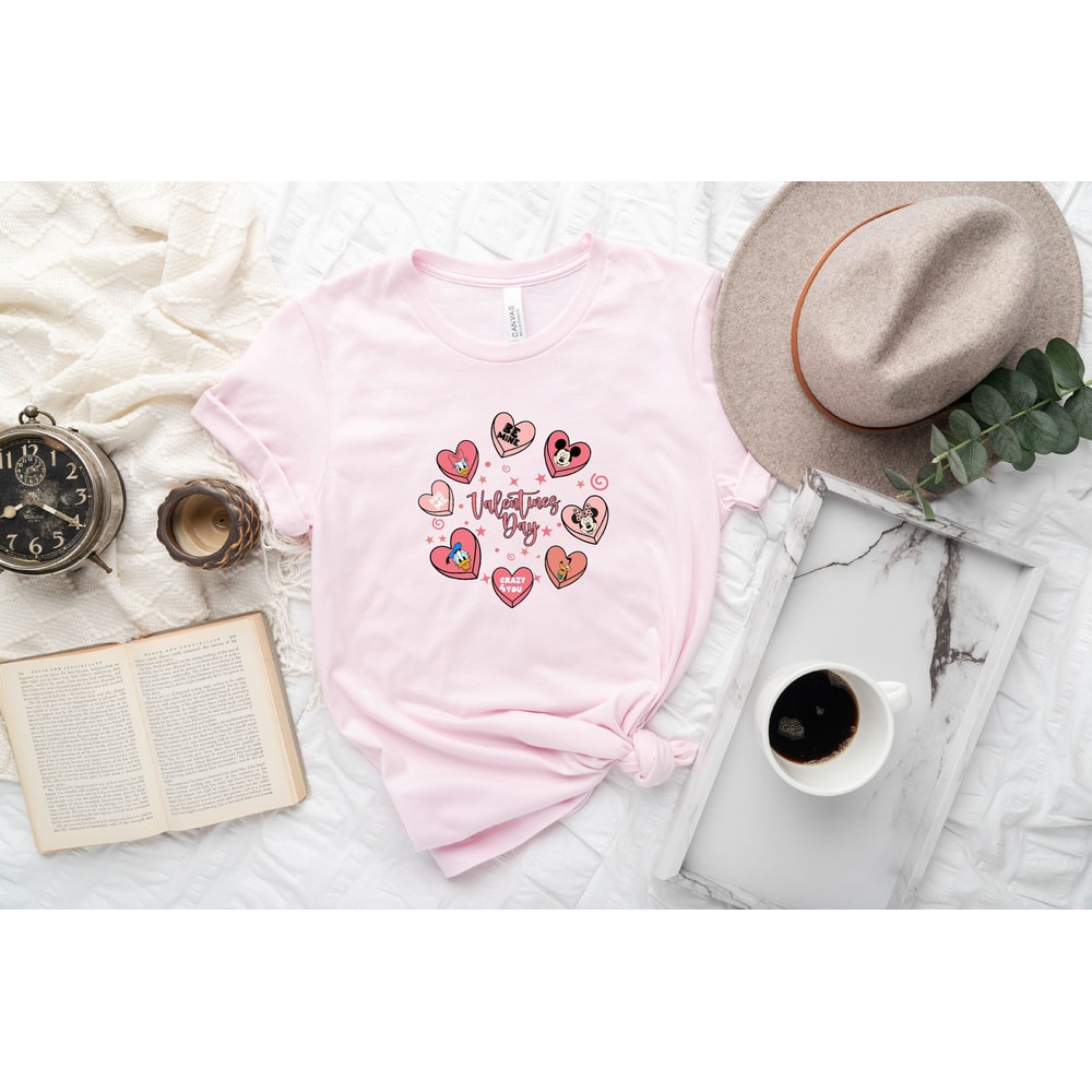 Vintage Mickey And Friends Head Valentine's Day Shirt, Retro Disney Characters Love Shirt Hoodie Sweatshirt, Disney Couple Shirt.jpg