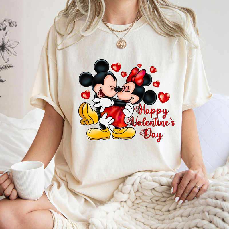 Comfort Colors®  Mickey and Minnie Valentines Day Shirt, Happy Valentines Day T-Shirt, Gift For Lover,  Disney Valentine's Day Shirt.jpg