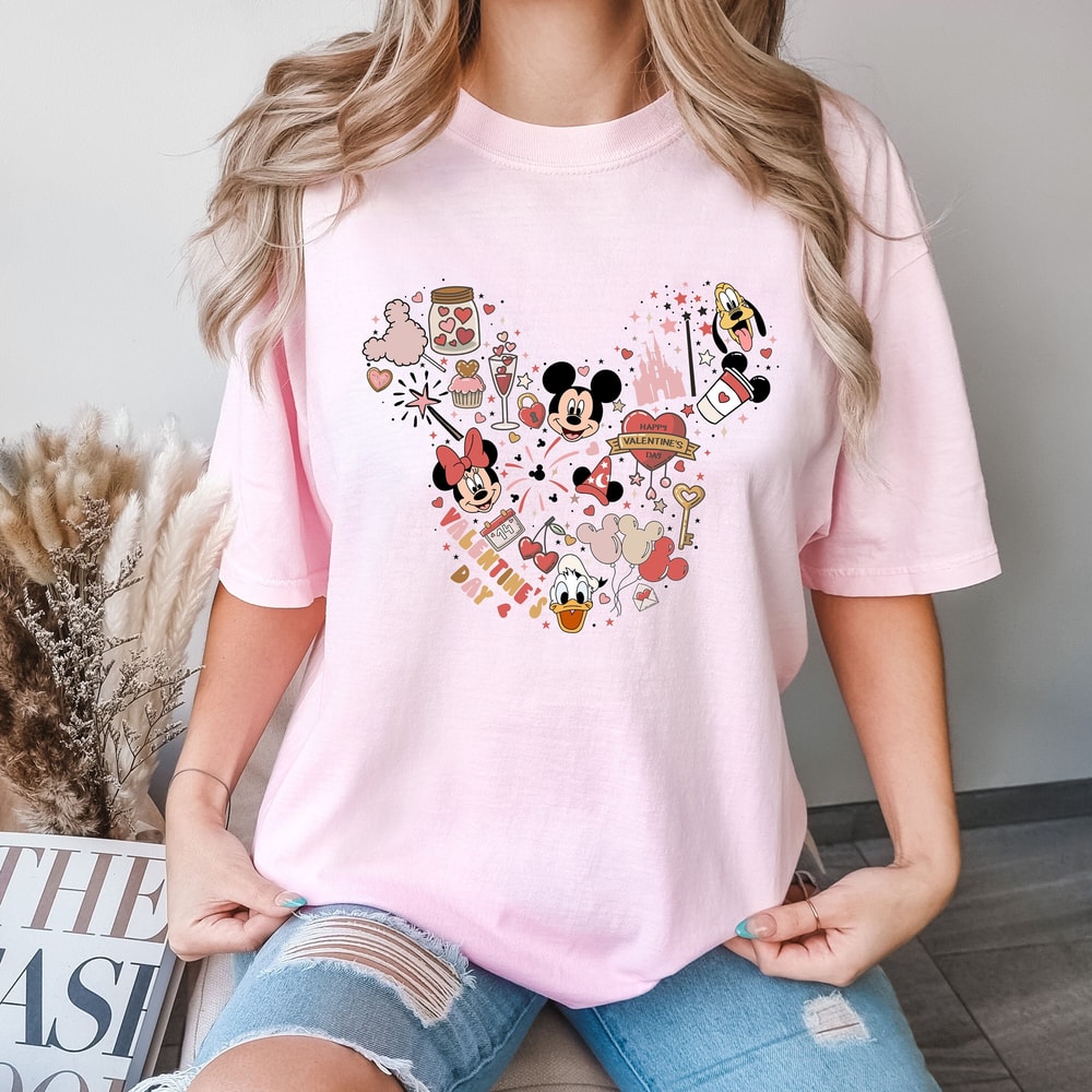 Comfort Colors® Disney Valentine's Day T-Shirt, Mickey and Friend Valentines Day Shirt, Happy Valentines Day T-Shirt, Gift For Beloved.jpg