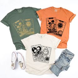 comfort colors the lovers t-shirt, the sun shirt, tarot card shirt, mystical shirt, tarot card the sun the lovers, skele