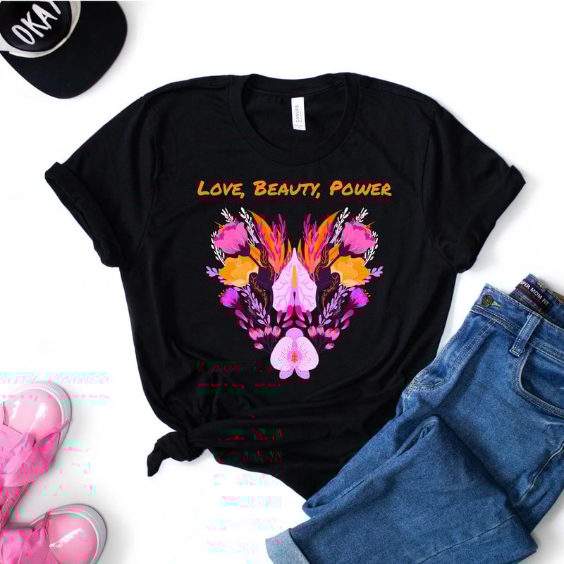 Female Empowerment Shirt,Feminism shirt,Love Beauty Power,The Future is Female,Heart Shaped Flower,Reproductive Rights,Gift for Feminist,Mom.jpg