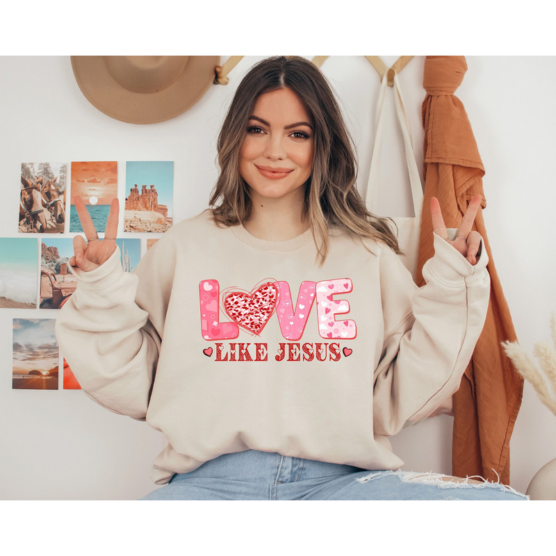 Christian Valentines Day Sweatshirt, Valentines Day Gift, Christian Shirts, Bible Verse Sweater, Couple Shirts, Religious Valentine Outfit.jpg