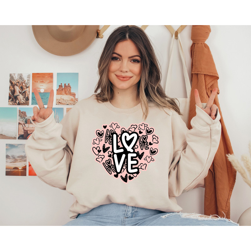 Retro Love Heart Valentines Day Shirt, Valentines Day Shirts For Woman, Heart Shirt, Cute Valentine Shirt, Valentines Day Gift.jpg