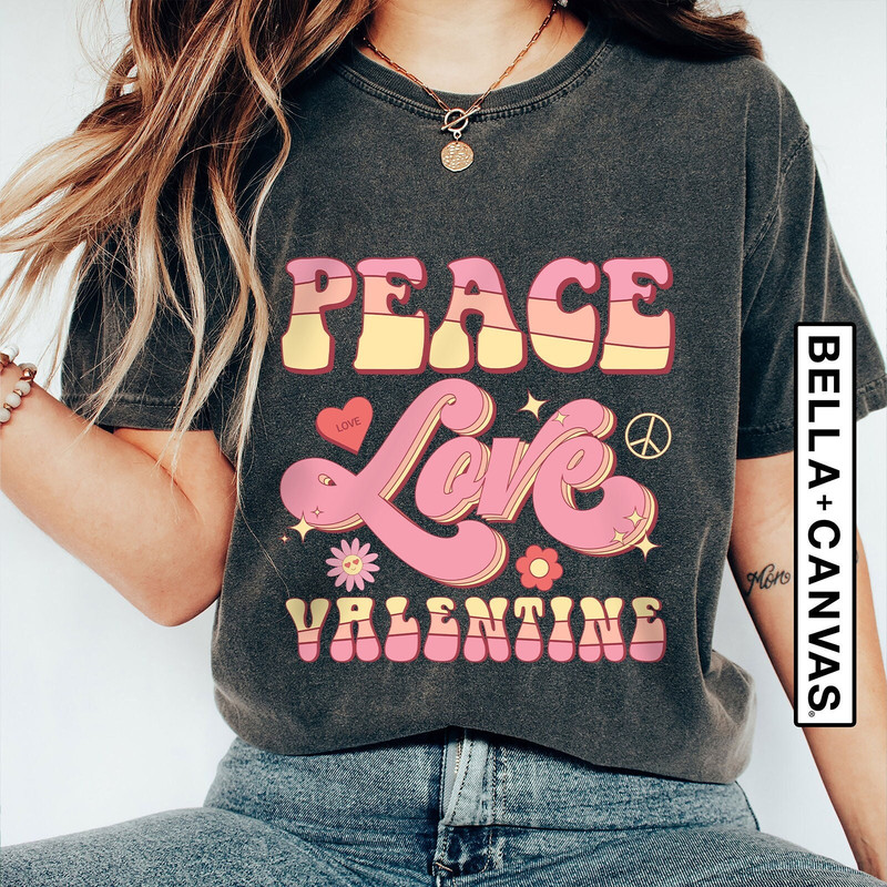 Retro Love Valentines Day Shirt, Peace Love, Cute Gift For Valentine Day Gift, Funny Valentine Day Shirt, Valentines Day Shirts For Women.jpg