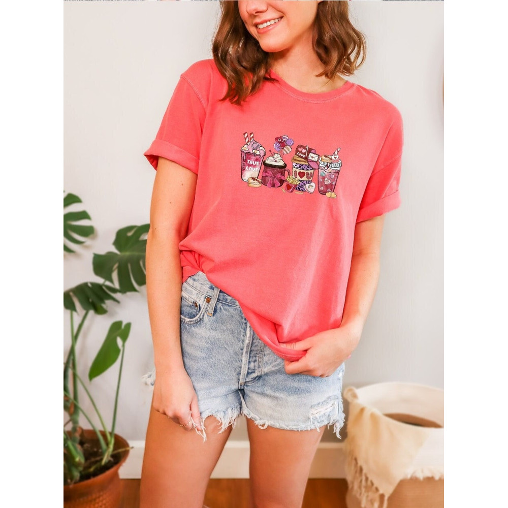 Comfort Colors Womens Valentines Day Tshirt, Valentine Coffee Tshirt, Womens Valentines Day Shirt, Lovely Shirt, Valentines Tee, Cute Tee.jpg
