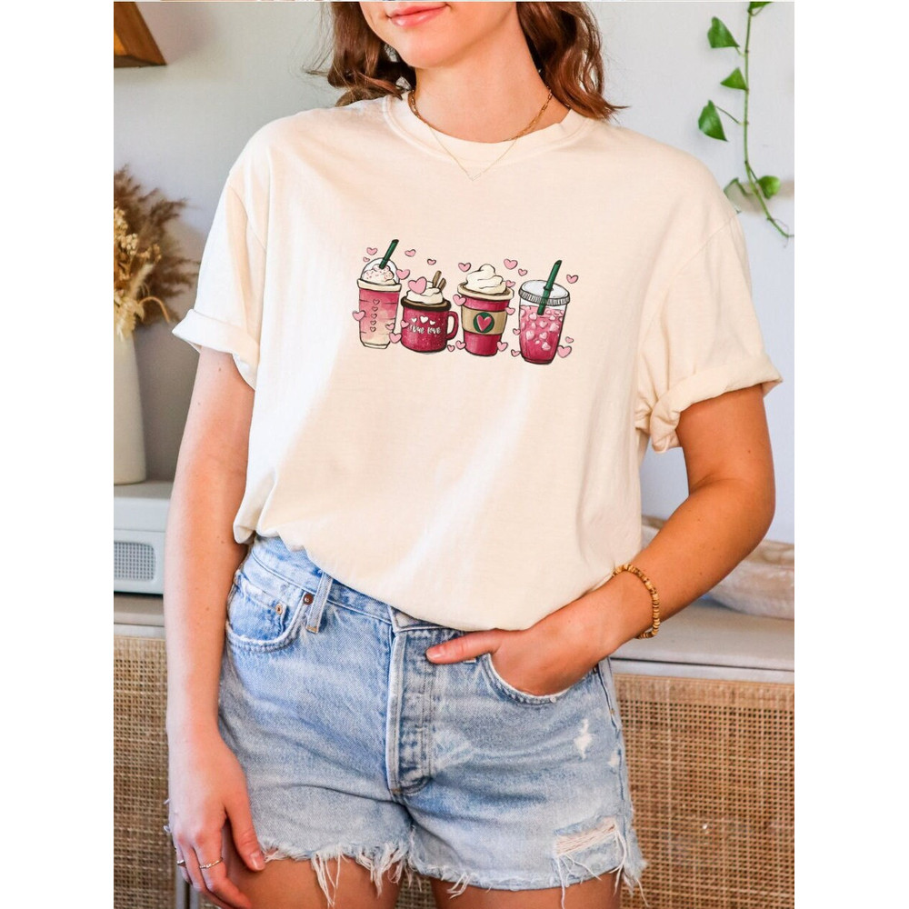 Comfort Colors® Womens Valentines Day Tshirt, Valentine Coffee Tshirt, Womens Valentines Day Shirt, Lovely Shirt, Valentines Tee, Cute Tee.jpg