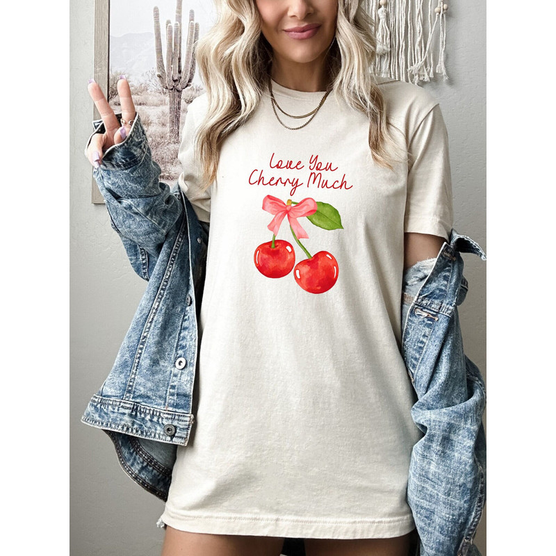 Love You Cherry Much Valentine Tshirt, Valentines Day Tee, Cute Valentine Shirt, Valentine Cherry Love, Cherry Happy, Cute Valentines Gift.jpg