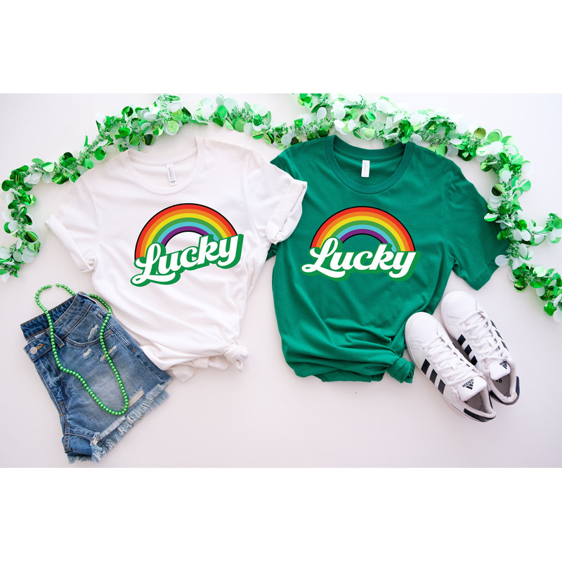 Lucky Rainbow St Patrick's Day T-Shirt , St Patricks Day Shirt ,Funny St Patrick Parade Shirt,Irish Shamrock Shirt,Lucky Shirt,Rainbow Shirt.jpg