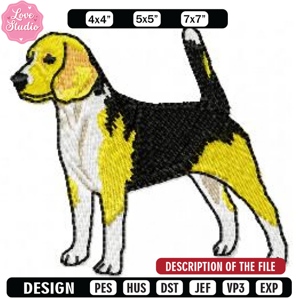Beagle dog embroidery design, Embroidery design, Sale design, Embroidered shirt, Animal Embroidery, digital download.jpg