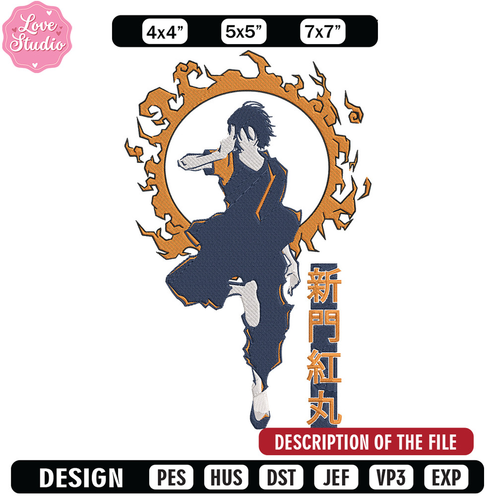Benimaru Embroidery Design, Enen no Shouboutai Embroidery,Embroidery File,Anime Embroidery,Anime shirt,Digital download.jpg