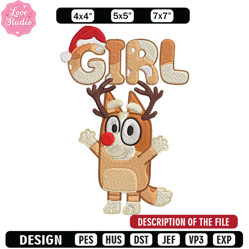 Bingo girl Embroidery Design, Bluey Embroidery, Embroidery File, Chrismas Embroidery, Anime shirt, Digital download.jpg