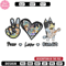 Bluey Peace Love bandit Embroidery design, Bluey cartoon Embroidery, cartoon design, Embroidery File, Instant download 1.jpg