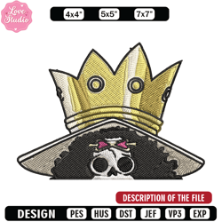 brook peeker embroidery design, one piece embroidery, embroidery file, anime embroidery, anime shirt, digital download