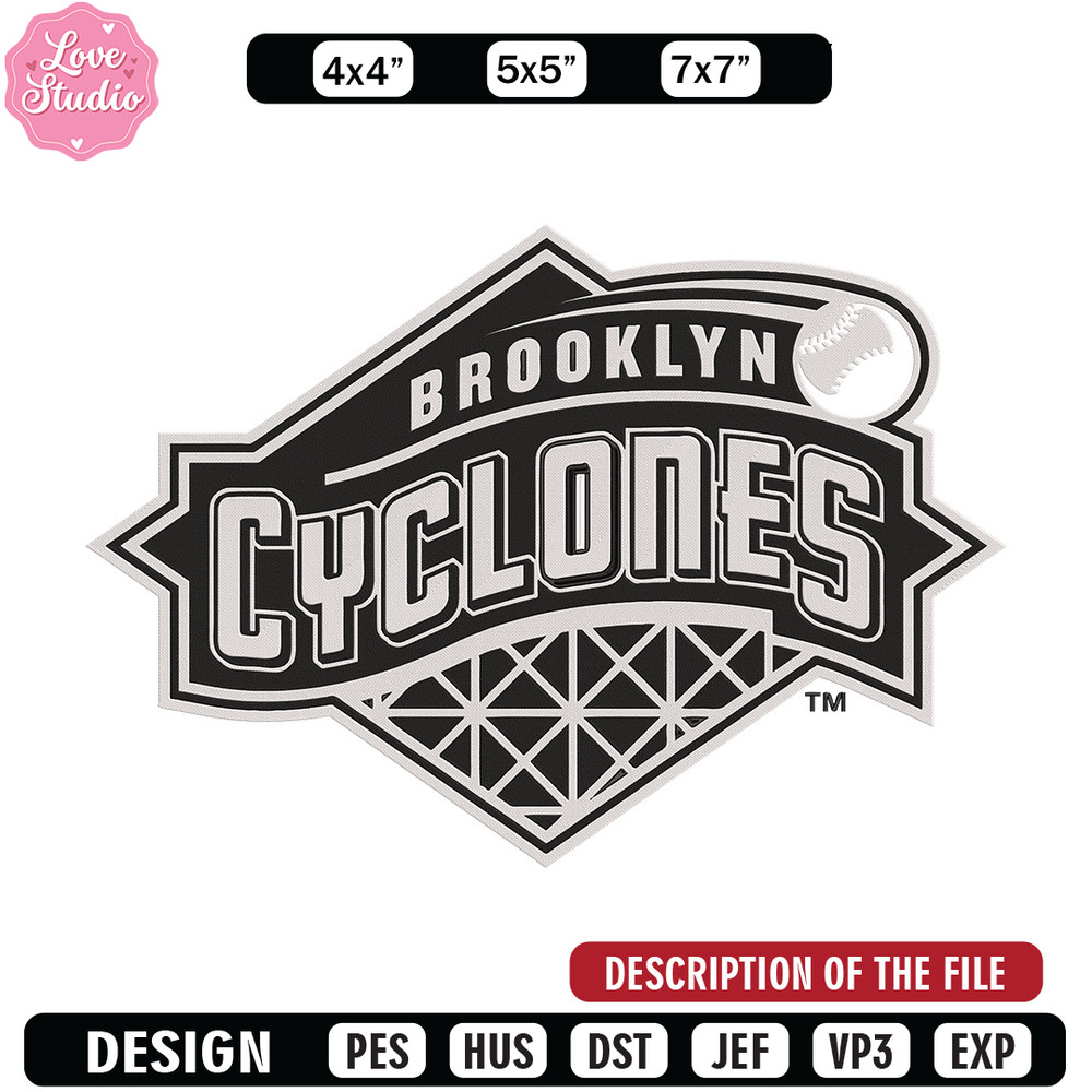 Brooklyn Cyclones logo embroidery design, MLB embroidery,Sport embroidery, Logo sport embroidery, Embroidery design.jpg