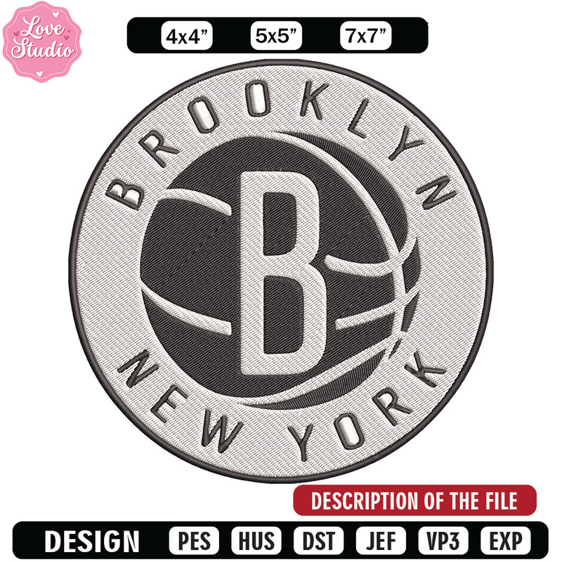 Brooklyn Nets Basketball embroidery design, NBA embroidery,Sport embroidery, Logo sport embroidery, Embroidery design.jpg