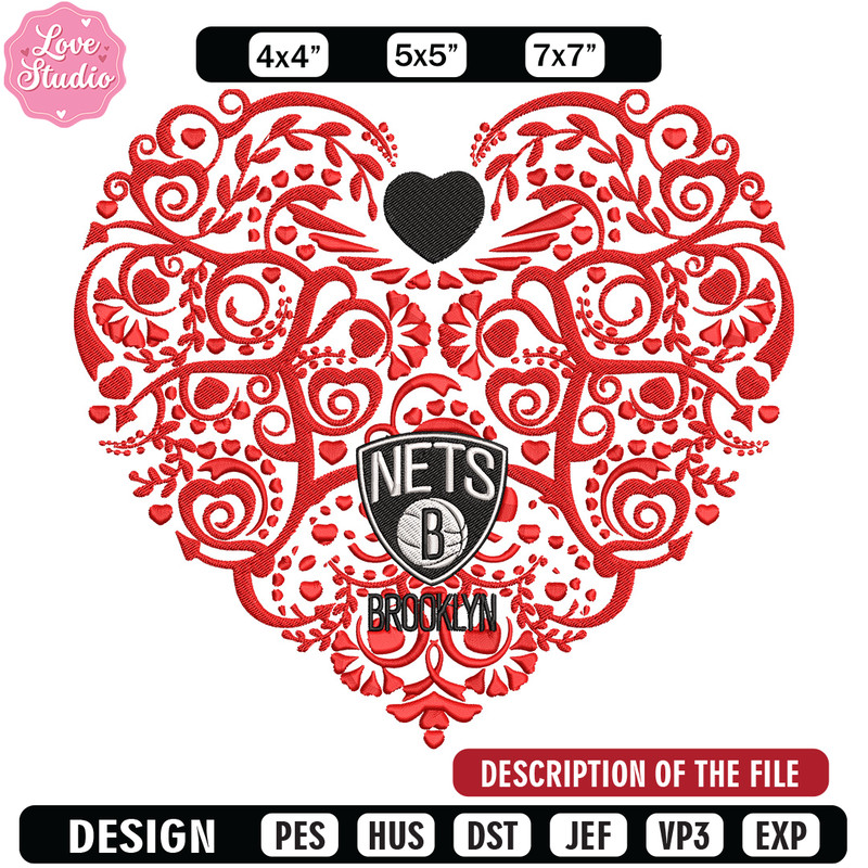 Brooklyn Nets heart embroidery design, NBA embroidery,Sport embroidery, Logo sport embroidery, Embroidery design.jpg