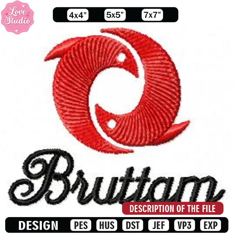 Bruttam logo embroidery design, Embroidery design, Sale design, Embroidered shirt, Logo Embroidered, digital download.jpg
