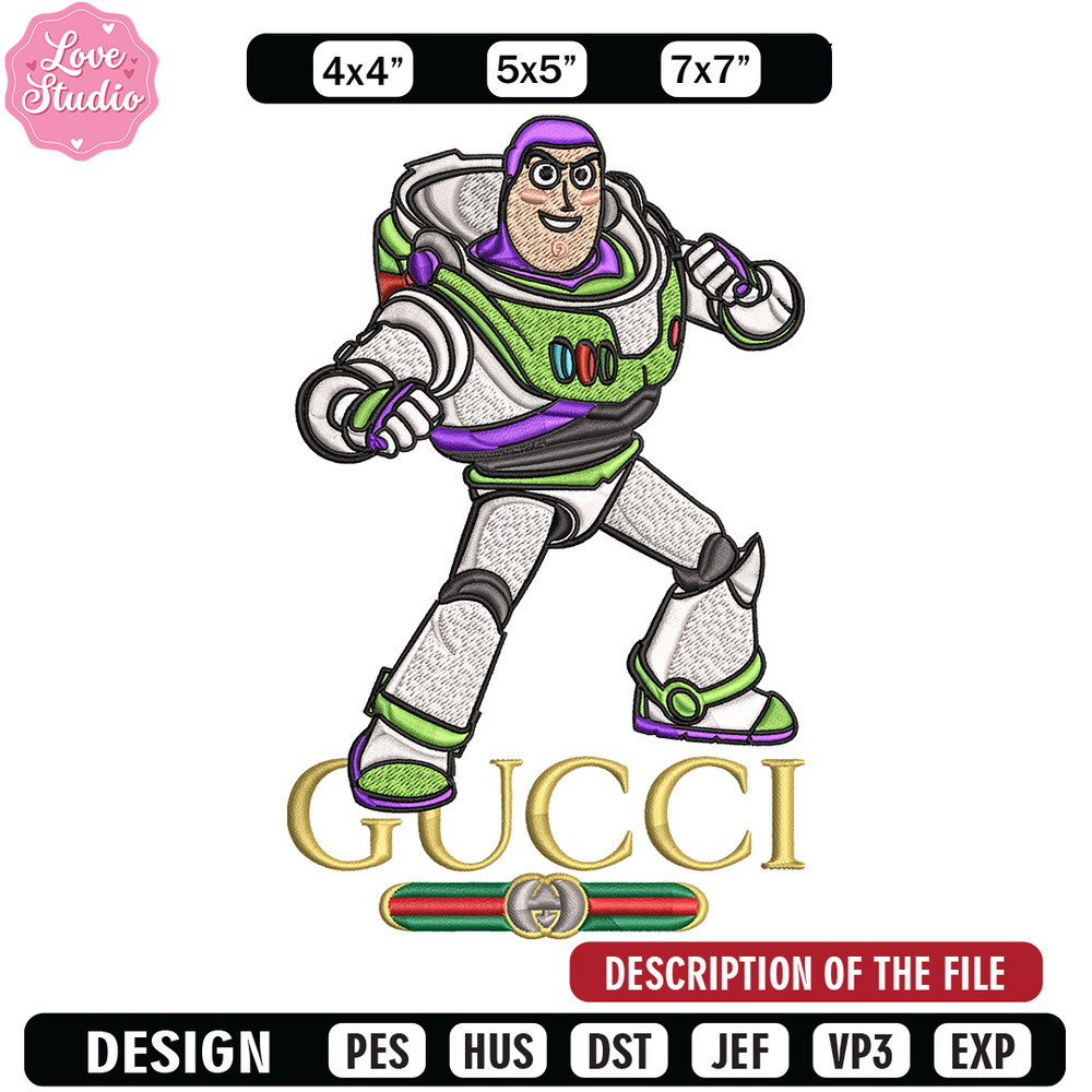 Buzz lightyear Gucci Embroidery design, Buzz lightyear Embroidery, cartoon design, Embroidery File, Instant download.jpg