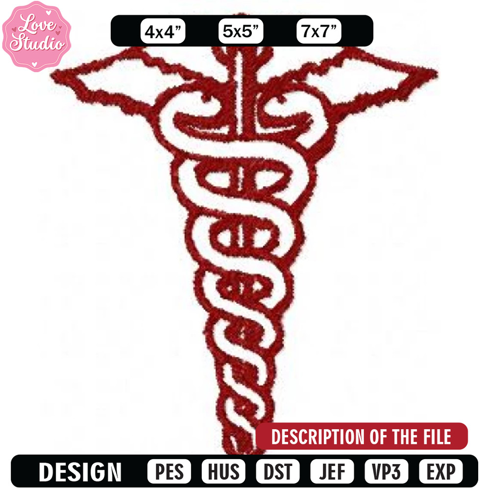 Caduceus machine embroidery design, Brand design, Embroidered shirt, Brand shirt, Brand Embroidery, digital download.jpg