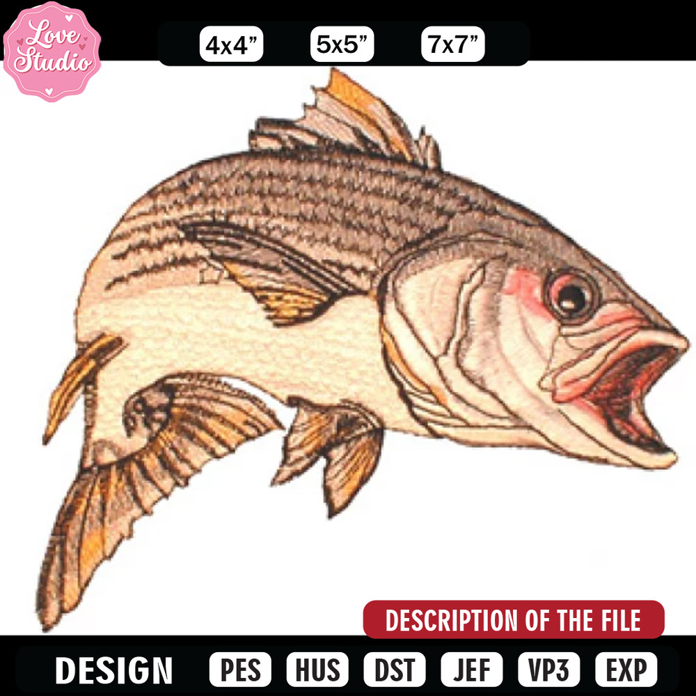 Carp embroidery design, Embroidery design, Sale design, Embroidered shirt, Animal Embroidered, digital download.jpg