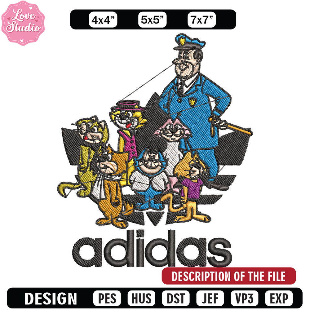 Cartoon cat Embroidery Design, Adidas Embroidery, Embroidery File, Cartoon Embroidery, Logo shirt, Digital download.jpg