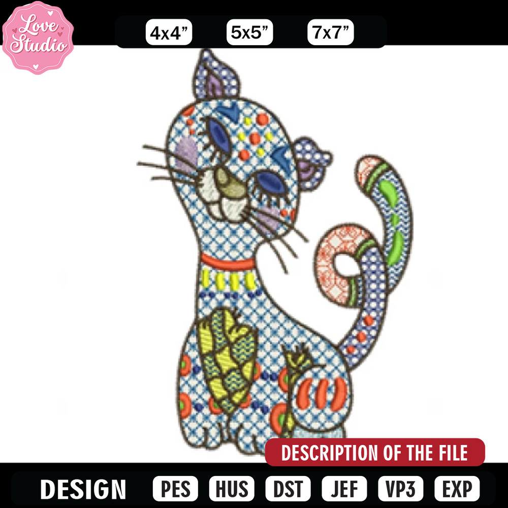 Cat embroidery design, Embroidery design, Sale design, Embroidered shirt, Animal Embroidered, digital download.jpg