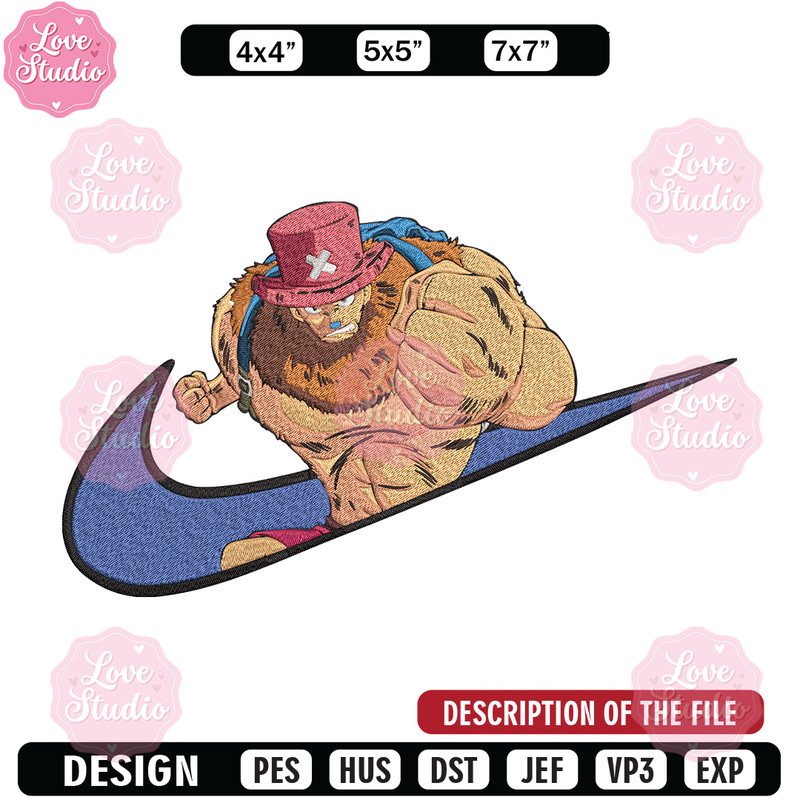 Choper x nike Embroidery Design, One piece Embroidery, Embroidery File, Nike Embroidery, Anime shirt, Digital download.jpg