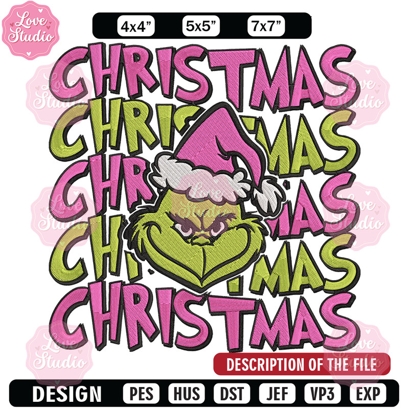 Chrismas Grinch Embroidery Design, Grinch Embroidery, Embroidery File, Chrismas Embroidery, Anime shirt,Digital download.jpg