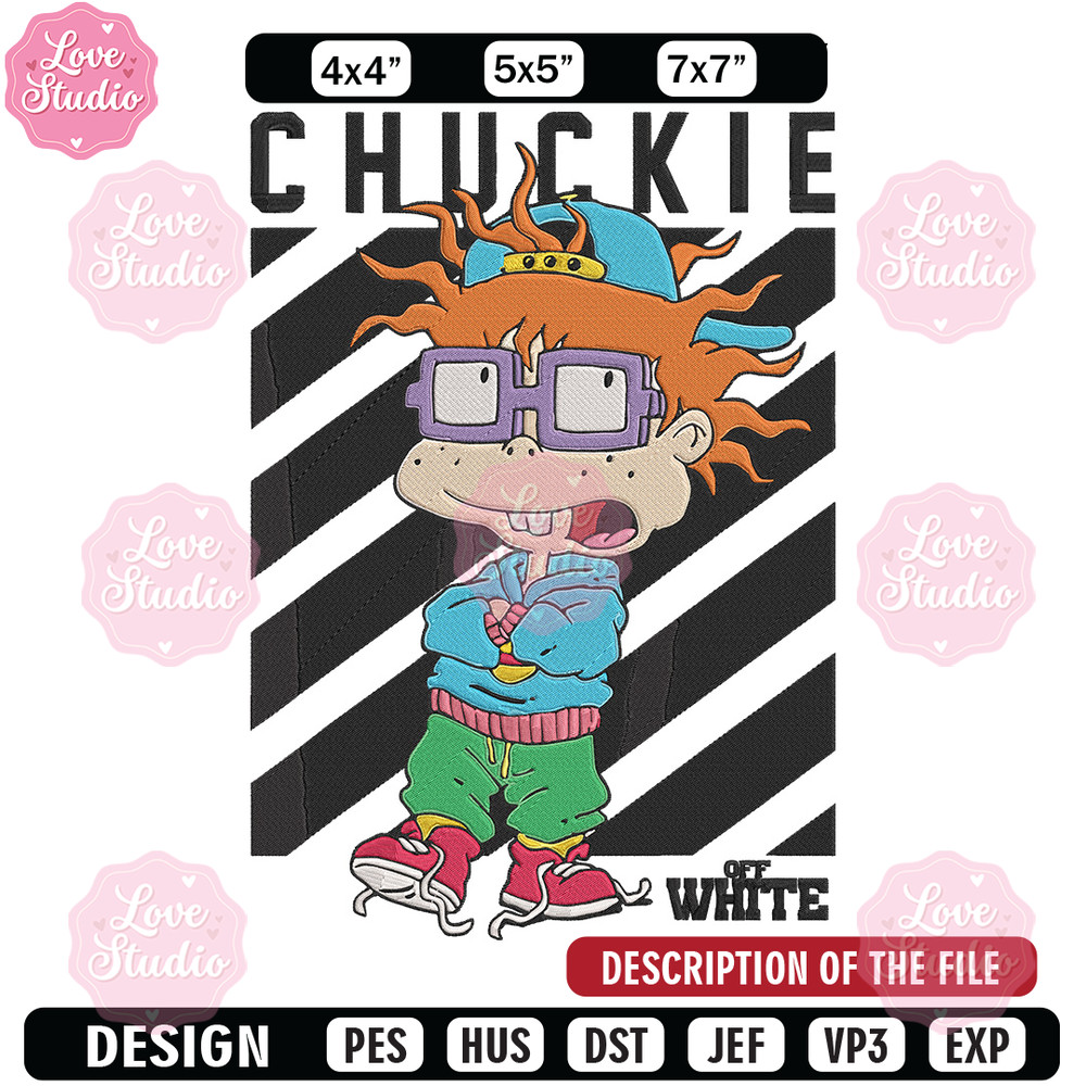 Chuckie Finster Embroidery Design, Rugrats Embroidery, Embroidery File, Anime Embroidery, Anime shirt,Digital download.jpg