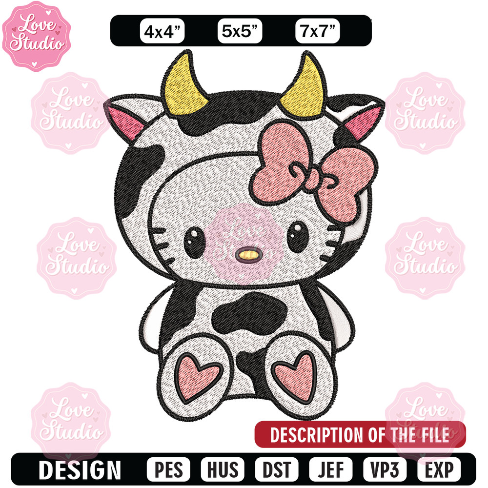 Cow Hello Kitty Embroidery design, Cow Hello Kitty Embroidery, cartoon design, Embroidery File, Digital download.jpg