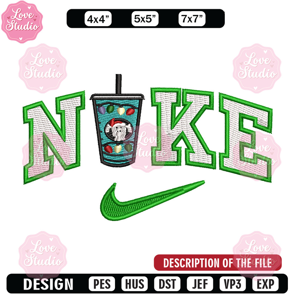 Cup green x nike embroidery design, Cup embroidery, Nike design, Embroidery shirt, Embroidery file, Digital download.jpg