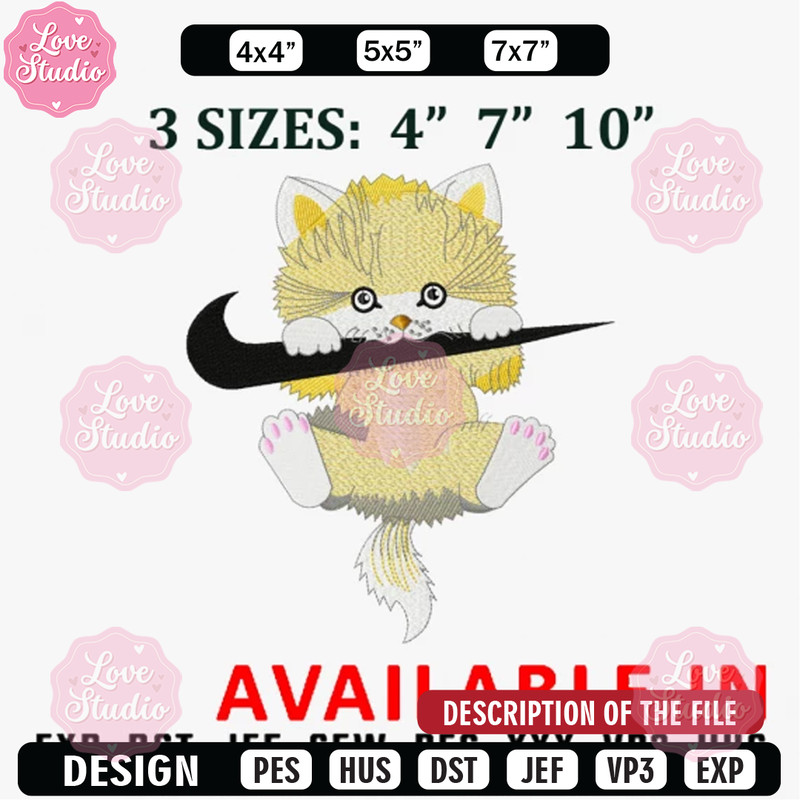 Cute cat x nike embroidery design, Brand design, Embroidered shirt, Brand shirt, Brand Embroidery, digital download.jpg