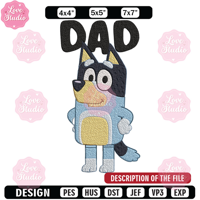 Dad bluey Embroidery, Bluey Cartoon Embroidery, cartoon Embroidery, Embroidery File, cartoon shirt, digital download.jpg