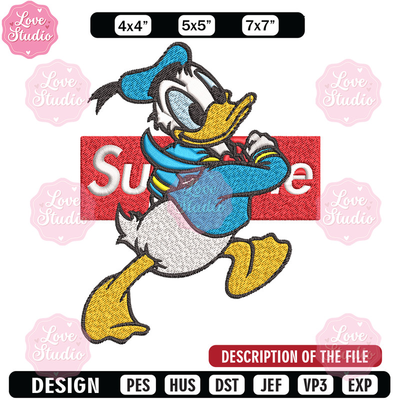 Daisy Duck Supreme Embroidery design, Disney Embroidery, cartoon design, Embroidery File, Disney shirt, Instant download.jpg