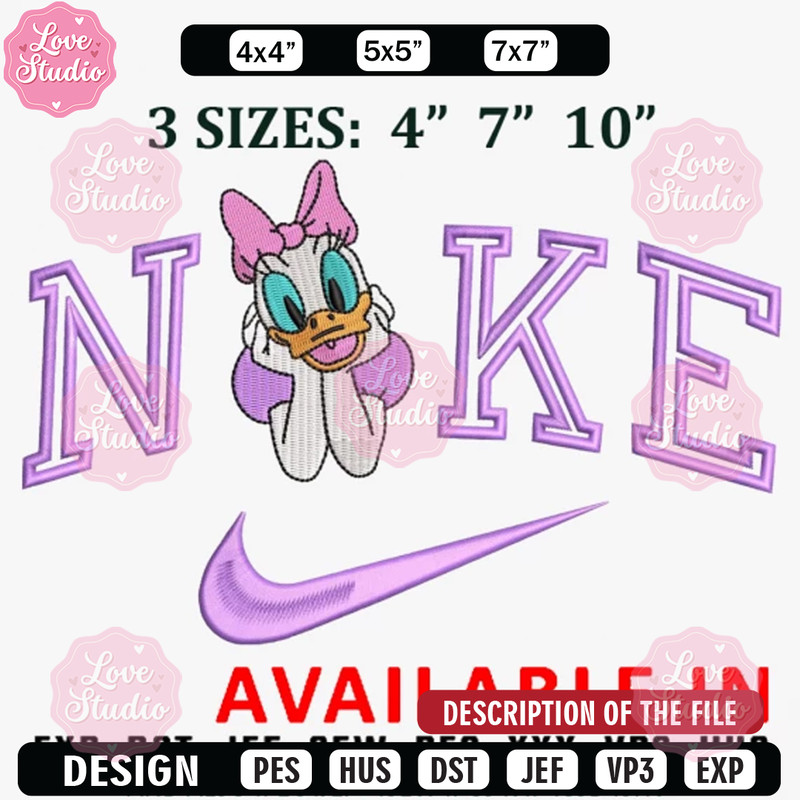 Daisy duck x nike embroidery design, Brand design, Embroidered shirt, Brand shirt, Brand Embroidery, digital download.jpg