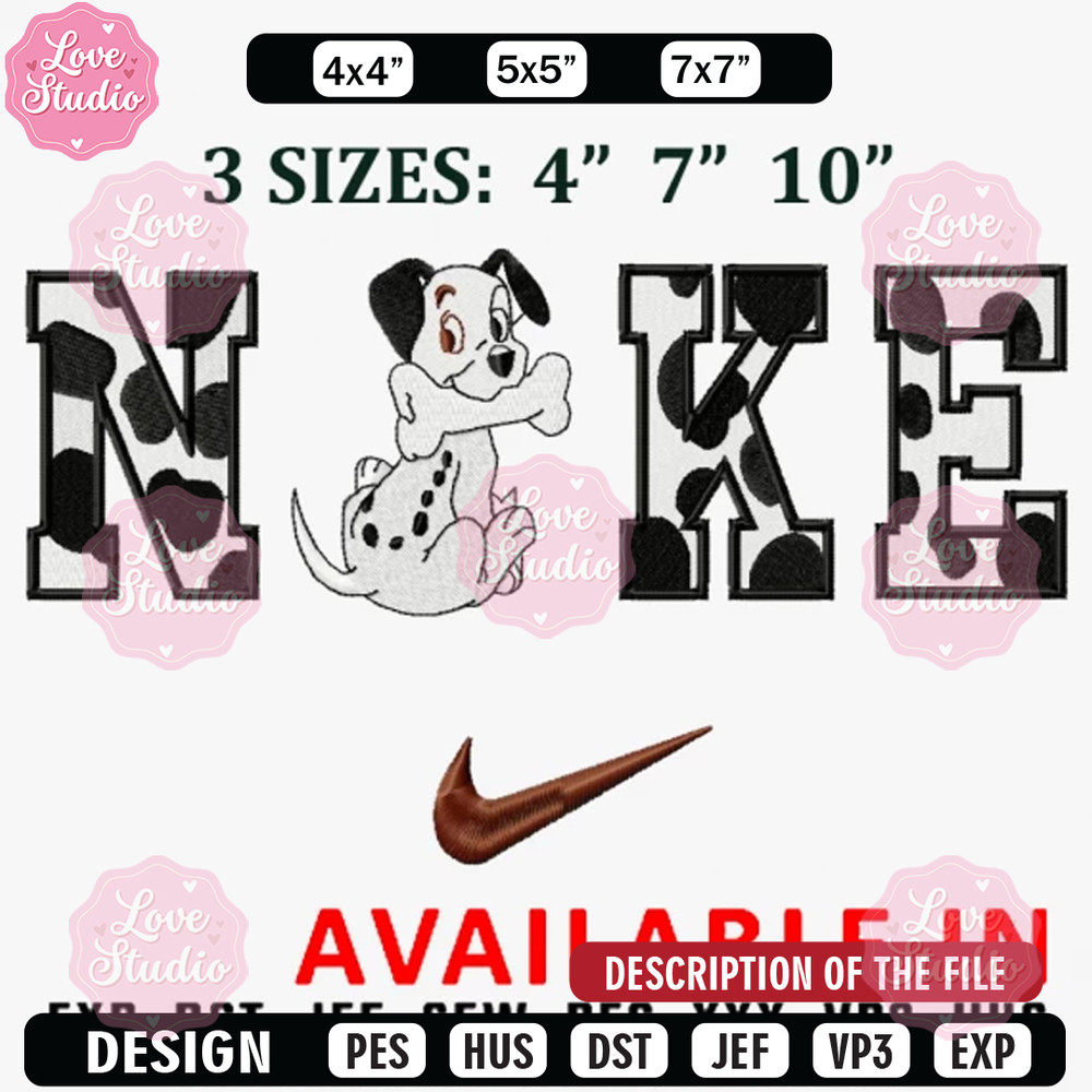 Dalmatian dog x nike embroidery design, Brand design, Embroidered shirt, Brand shirt, Brand Embroidery, digital download.jpg