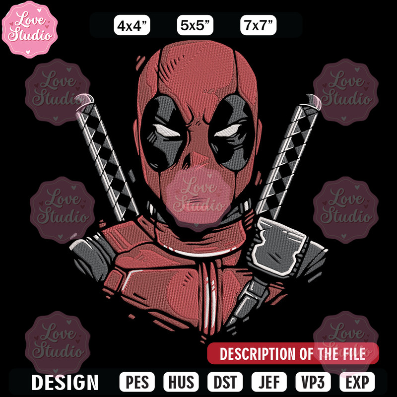Deadpool poster Embroidery Design, Deadpool Embroidery, Embroidery File, Anime Embroidery, Anime shirt, Digital download 1.jpg