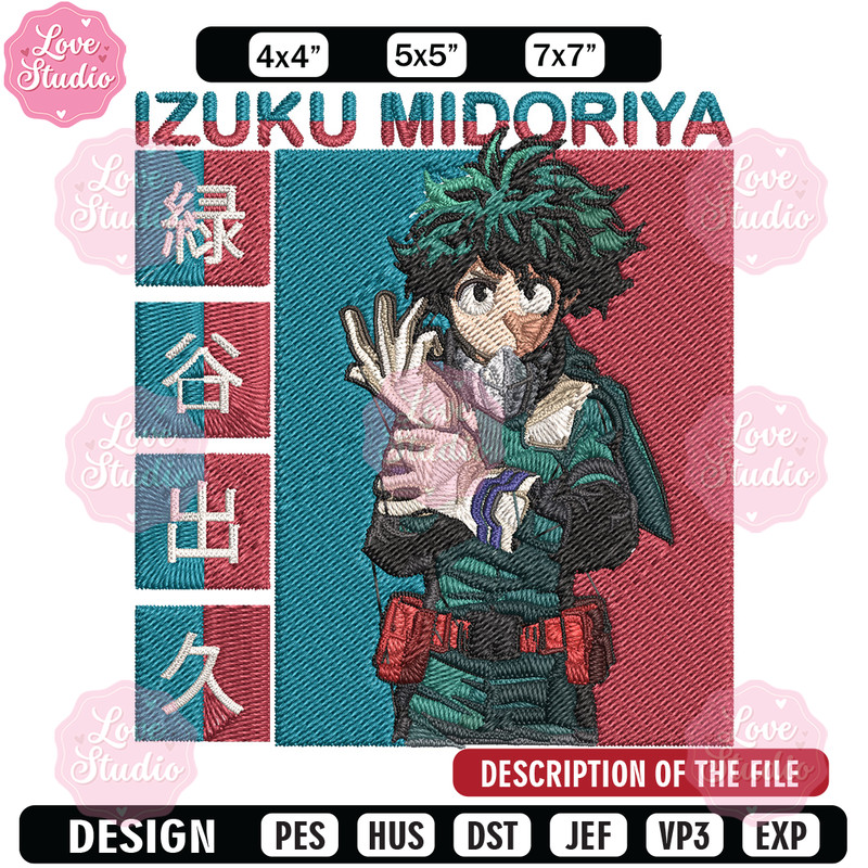 Deku Poster Embroidery Design, Mha Embroidery, Embroidery File, Anime Embroidery,Anime shirt, Digital download.jpg