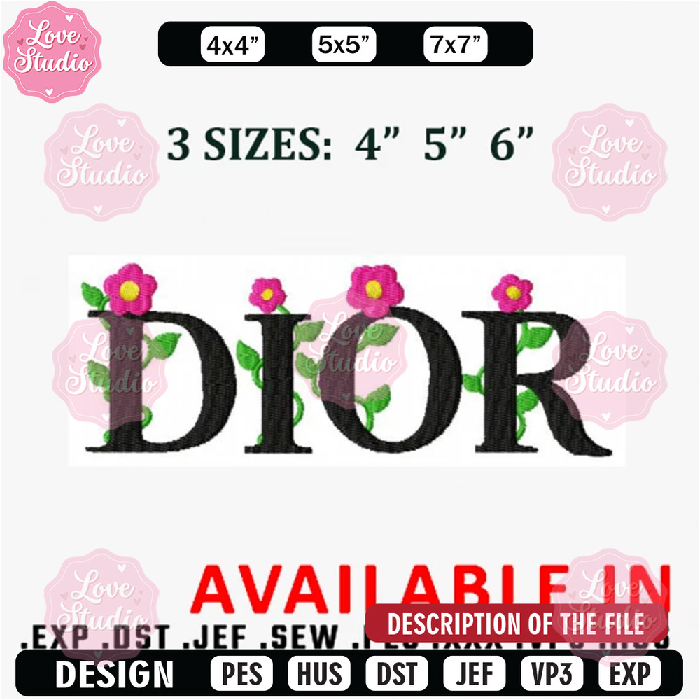 Dior logo embroidery design, Embroidered shirt, Brand Embroidery, Brand design, Brand shirt, digital download.jpg