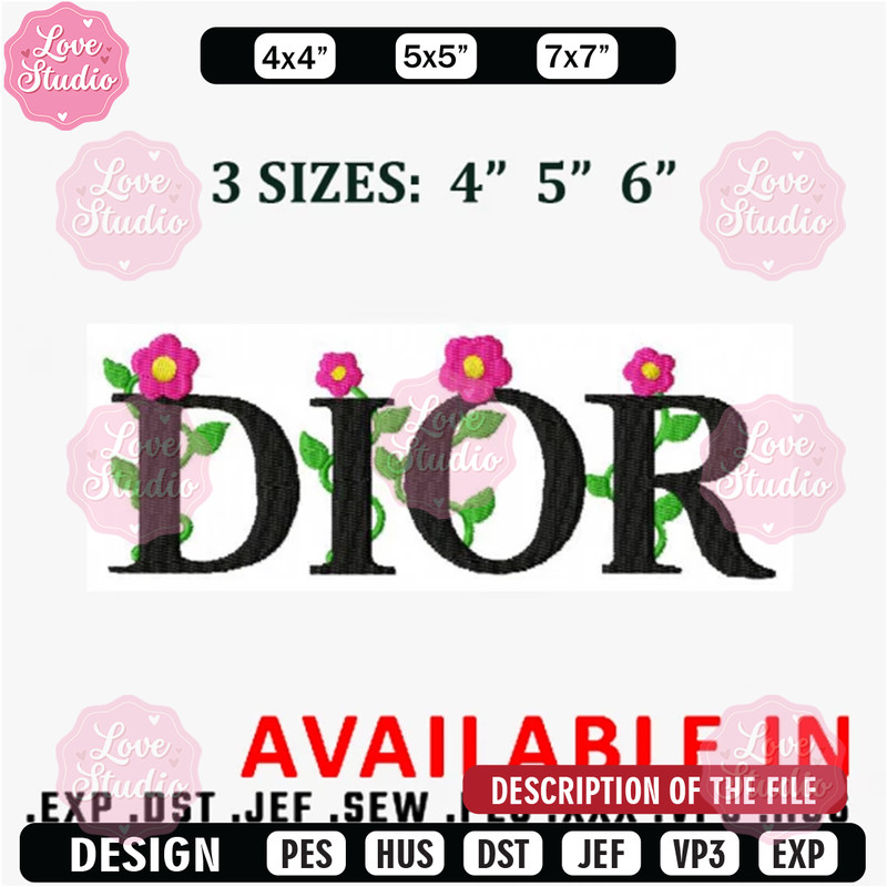 Dior logo embroidery design, Embroidered shirt, Brand Embroidery, Brand design, Brand shirt, digital download.jpg